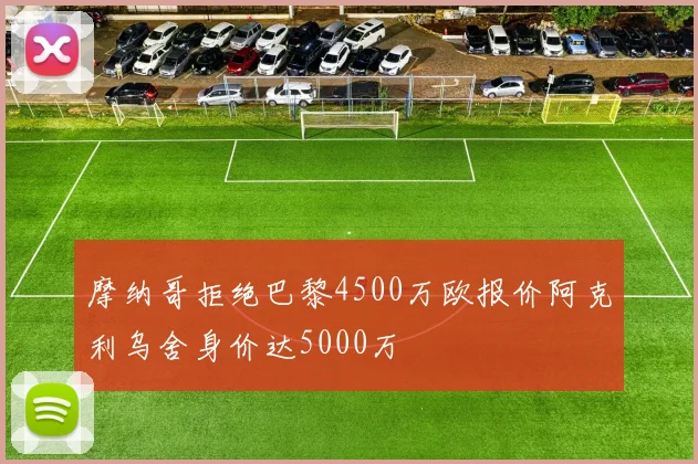 摩纳哥拒绝巴黎4500万欧报价阿克利乌舍身价达5000万